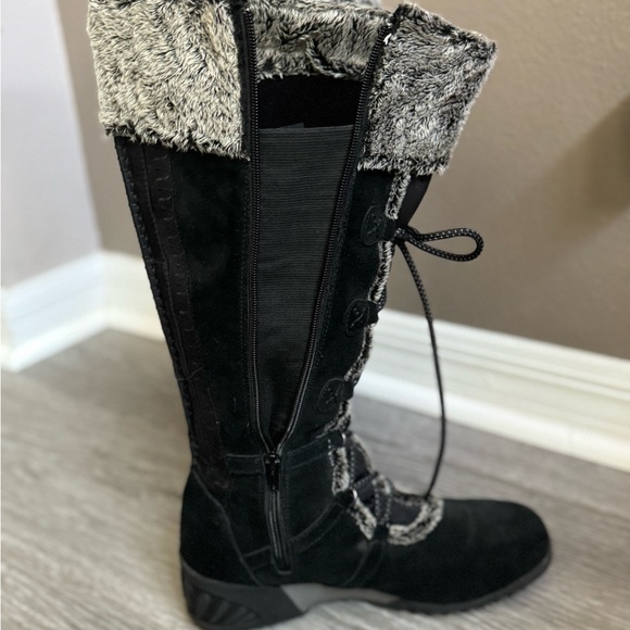 Khombu Black Fur-Lined Women's Snow Boots 11 - Picture 6 of 9